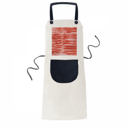 

Pork Mutton Fat Meat Food Texture Apron Adjustable Bib Cotton Linen BBQ Kitchen Pocket Pinafore