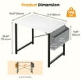 thumbnail image 7 of CONCETTA 31 Inch Computer Writing Desk with Storage Bag, Steel Frame for Home Office Study, White, 7 of 7