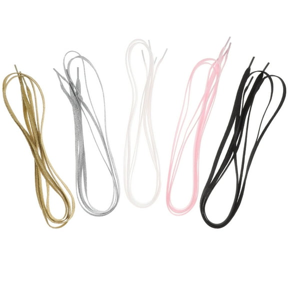 UPOUART Flat Shoe Laces Black Polyester 5 Pairs 120cm