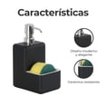 thumbnail image 2 of Dispensador de Jabon de Baño Estilo Moderno con Esponja - Despachador de Jabon Liquido Ideal para Baño o Cocina 250 ml Negro GAON, 2 of 5