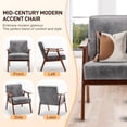thumbnail image 3 of Leumius Mid-Century Accent Chair,Modern Tech Cloth Armchair for Living Room,Comfy Upholstered Reading Chair Arm Chair with Solid Wood Frame and Extra-Thick Backrest for Bedroom,Gray, 3 of 8