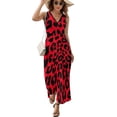 thumbnail image 2 of Red And Black Leopard Print Sleeveless Dress Summer Women Clothes Dress for Pregnant Women Dresses, 2 of 9