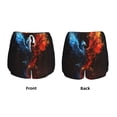 thumbnail image 3 of Pofeuu Red And Blue Fire Bird Print Women's Athletic Shorts Running Workout Shorts Tummy Control Quick Dry Gym Shorts with Pockets Double layer sports shorts-Small, 3 of 7