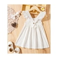 thumbnail image 2 of Franhais Girls Summer 2Pcs Outfit Sets Solid Flying Sleeve O Neck Backless Dress + Headband, 2 of 9