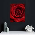 thumbnail image 4 of Nawypu  Flower Canvas Wall Art Dew on the Red Rose Pictures for Girls Room Home Decoration Modern Giclee Landscape Painting 16x20 inch Stretched and Framed Ready to Hang, 4 of 4