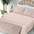 thumbnail image 3 of Ambesonne Art Deco Fitted & Flat Sheet with Sham 3 Pcs Set, Rosy Color Classic Scales, Twin XL, Rose and Sand Brown, 3 of 5