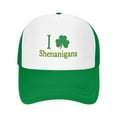 thumbnail image 4 of St. Patrick's Day Baseball Cap, I Love Shenanigans Shamrock Print Trucker Hat, Adjustable Snapback Cap for Parade, Pub Crawl, Irish Festival, Funny Novelty Hat for Men and Women-Green, 4 of 7