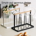 thumbnail image 3 of Toystoory Escurridor de tazas, estante con mango de madera, estante de almacenamiento de botellas desmontable, Color sólido, sin perforación, Organizadores de utensilios de cocina negro 1, 3 of 6