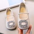 thumbnail image 7 of SYMSHOES Girls Beige Mary Jane Flats with Sparkly Rhinestone Buckle - Flower Girl Shoes for Wedding & Party,Size 9 M, 7 of 7
