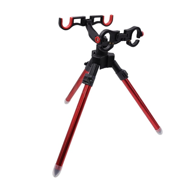Soporte para trípode para caña de pescar, soporte portátil ajustable para almacenamiento de postes, soporte plegable, soporte para caña de pescar para Largo Rojo 39cm DYNWAVEMX Soporte para caña de pescar