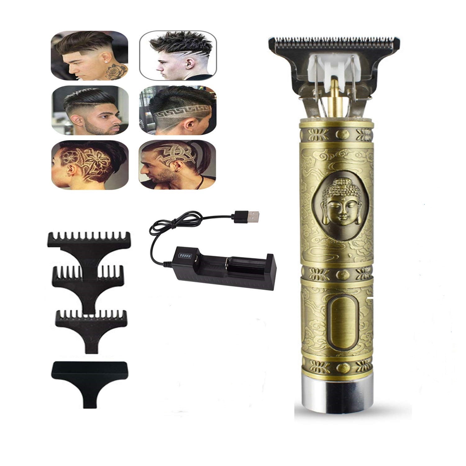 Electric Outliner Grooming Hair Clipper USB Rechargeable Cordless Close