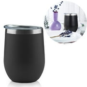 2PCS 12OZ Stainless Steel Tumbler with Lid & Gift Box Wine Tumbler Double Wall Vacuum Insulated Travel Tumbler Cup for Coffee, Wine, Cocktails, Ice Cream Black
