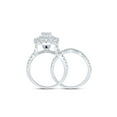 thumbnail image 2 of 14kt White Gold Princess Diamond Halo Bridal Wedding Ring Band Set 2 Cttw, 2 of 2