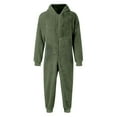 thumbnail image 3 of KKBOTIVE Winter Fuzzy Onesies Pajamas for Men Hoodie Zipper Jumpsuits Loungewear Long Sleeve Warm Romper Adult Fall Winter Loungewear Army Green Size: XXXL, 3 of 6
