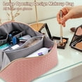 thumbnail image 6 of Large Capacity Travel Cosmetic Bag - Charlore Makeup Bag, PU Leather Waterproof Cosmetic Bag, Women Portable Travel Makeup Bag With Handle and Divider Flat Lay Makeup Organizer Bag, 6 of 8