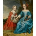 thumbnail image 2 of Gerard van Honthorst 20x23 Black Ornate Framed Double Matted Museum Art Print Titled: Double Portrait of Prince Willem III (1650- 1702) and His Aunt Maria, Princess of Orange (1642, 2 of 5
