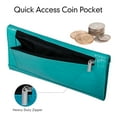 thumbnail image 6 of HAWEE Card Wallet RFID Blocking Envelope Style Tri-fold Checkbook Clutch Slim Vegan Leather 2 ID Windows with Coin Pocket, Green, 6 of 7