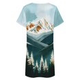 thumbnail image 5 of Mountain Forest Landscape Art Women Nightgown Sleepwear Short Sleeves For Vacations Travels Nightgowns Women's Pajamas, 5 of 7