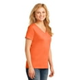 thumbnail image 4 of Port & Company Ladies V-Neck T-Shirt Neon Orange, 4 of 6