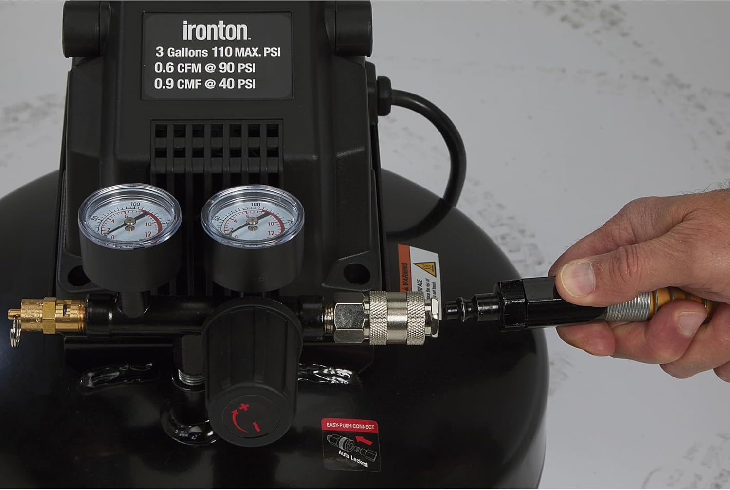 TimHome-US Oil-Free Pancake Air Compressor, 0.3 HP, 3 Gallons, 110 PSI