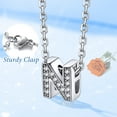 thumbnail image 3 of Collar inicial de plata esterlina Silvora con circonita cúbica letra N colgante, 3 of 8