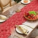thumbnail image 5 of Camino de mesa navideño con bordado de lentejuelas | Decoración festiva para la mesa del comedor | Tejido de poliéster afelpado en rojo, verde y blanco | 28 x 100 cm, 5 of 6