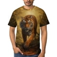 thumbnail image 4 of LAOLIUSN Men's Tiger Graphic T Shirt, Wildlife Animal Print Short Sleeve Crewneck Tee, 3D All Over Print Casual Shirt, S-4XL, 4 of 7