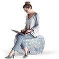 thumbnail image 2 of Abstract Pouf Cover with Zipper, Simple Creative Pattern of Vortex Motif, Soft Decorative Fabric Unstuffed Case, 30" W X 17.3" L, White Multicolor, by Ambesonne, 2 of 5