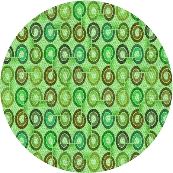 Ahgly Company Indoor Square Patterned Emerald Green Area Rugs, 3' Square