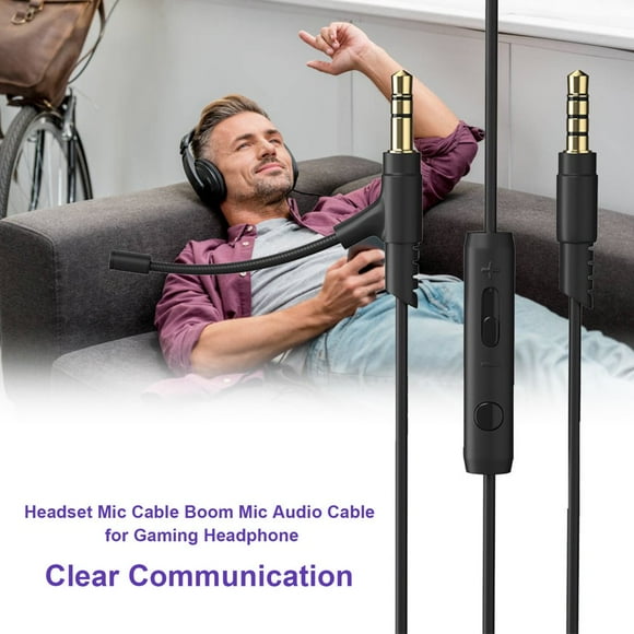 MesaSe V3 POR Audio Cable Professional Clear Sound Wide Compatibility 3.5mm Headset Audio Cord with Boom Microphone for Game