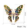 thumbnail image 3 of Broche de diamantes de imitación, broche de mariposa de aceite con gota de color de versatilidad de alta gama, broche de animales, 3 of 5
