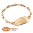 thumbnail image 1 of MedicEngraved 316L Stainless Steel Medical ID 6mm Infinity Link Bracelet with Medical Tag in Rose Gold Finish - Engraving Included, 1 of 8