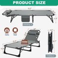 thumbnail image 4 of Slsy Portable Folding Camping Cot Bed with 2 Sided Mattress & Pillow, Adjustable 5-Position Folding Lounge Chair, Folding Cot Bed, 4 of 11