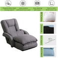 thumbnail image 3 of FLOGUOR Foldable Lazy Sofa Bed 14-Position Adjustable Comfy Floor Chair Chaise Lounge with Armrests and Pillow with Gaming Recliner for Adults with Foot Rest Futon Sofa, 3 of 6