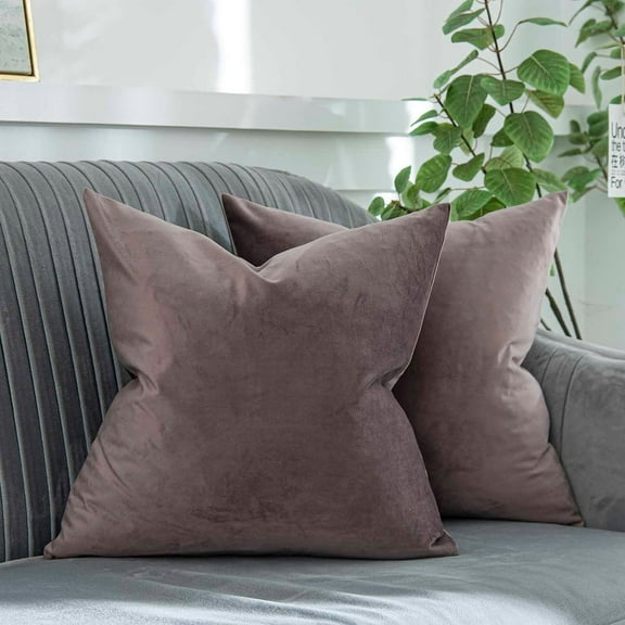 Mulberry Decorative Throw Pillow Covers Set of 2 with Zipper Luxury Soft Square Cushion Covers Case for Sofa Couch Bed Living Room