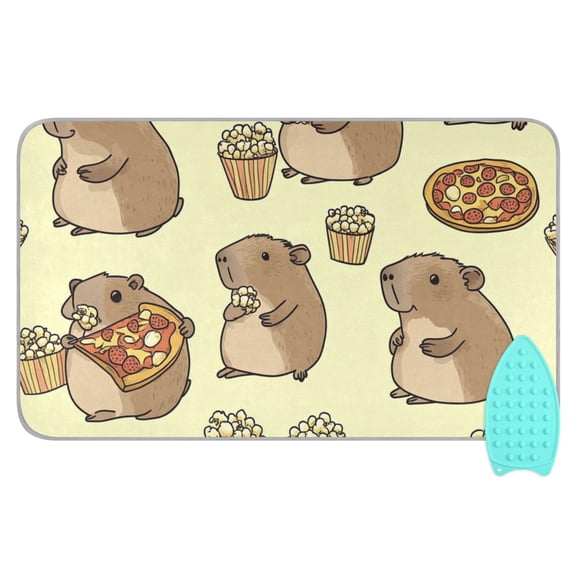Groundhog Eating Snacks Ironing Mat Blanket for Table Top Travel Portable Ironing Board Pad 47.2x27.6 Inch