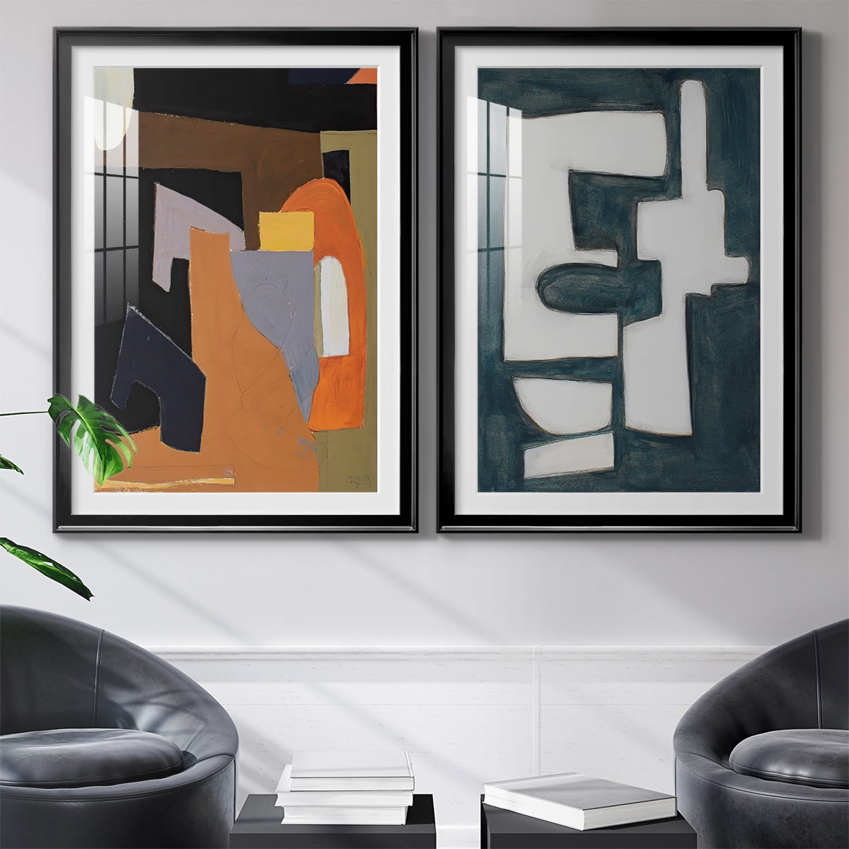 Wexford Home The Olive Press Rooom Premium Framed Print, 18.5" x 24.5" - Ready to Hang, Black (Set of 2)