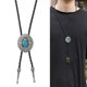 thumbnail image 2 of Western Rodeos Bolo Tie Necklace for Men and Women Metal Flower Pendant Faux Leather Cord Necktie Festivals Neckwear, 2 of 5