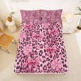 thumbnail image 5 of Manfei Vintage Leopard Print Bed Sheets,Pink Princess Bow Full Size Sheets,4 Pieces,1 Flat Sheet,1 Fitted Sheet and 2 Pillowcases, 5 of 6