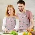 thumbnail image 3 of Pink Daisy Flower Yellow Centers Pattern Apron-Garden Aprons for Women with Pockets-Cotton Linen Waterproof Kitchen Cooking Gardening Aprons Adjustable for Kitchen,Cooking,BBQ and Salon 33x27 Inch, 3 of 7