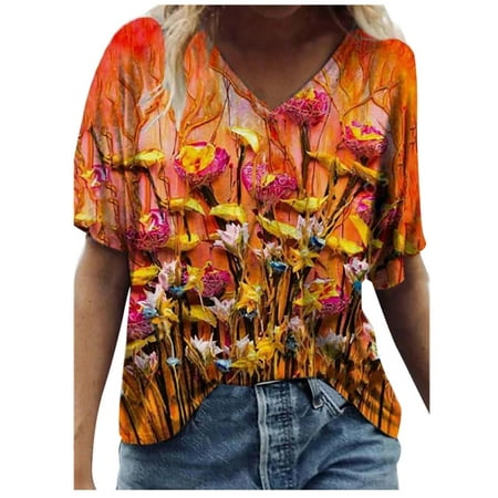 

Plus Size Tops for Women Womens Oversized Tshirts Womens Butterfly Print Tshirts Short Sleeve Bra Top O-Neck Racer Back Tee Shirts Blusas Para Mujer