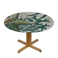 thumbnail image 3 of HAOXIT Sage Green Summer Outdoor Coastal Tablecloth Round ,Teal Seashell Starfish Coral Table Cloth,Stain Resistance Polyester Ocean Beach Decor Table Covers for Kitchen Dining Party Picnic 54-58, 3 of 8