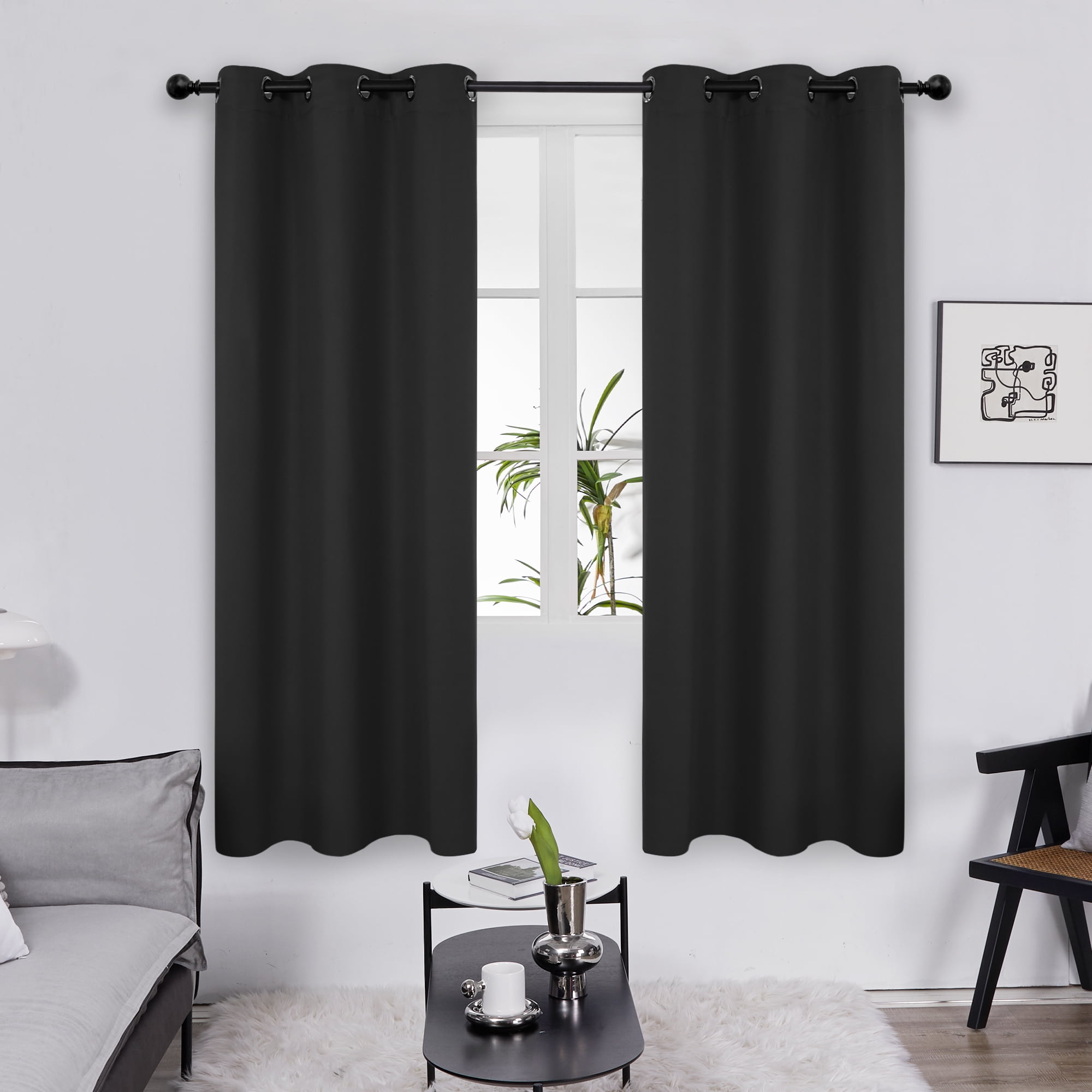 Digital Print Curtain Set Bedroom Child Room Darkening Window 2Panels Drapes 