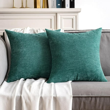 

MIULEE Pack of 2 Teal Decorative Pillow Covers 16x16 inch Soft Chenille Couch Throw Pillows Farmhouse Cushion Covers for Home Decor Sofa Bedroom Living Room