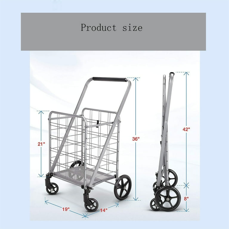 Newly Released Grocery Utility Flat Folding Shopping Cartwith 360