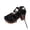 Black, variant on Women's High-Heeled Sandals with Adjustable Straps Thick Sole Faux Leather Gothic Style Beige