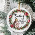 thumbnail image 2 of Baby's First Christmas 2025, First Christmas Ornaments for Kids - Hedgehog Design, Custom Name Text & Year, Circle Christmas Ornament, Festive Christmas Ornament, 2 of 5