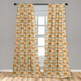 thumbnail image 5 of Ambesonne Leaves Curtains, Modern Floral Design, Pair of 28"x63", Orange Blue and Beige, 5 of 5