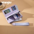 thumbnail image 2 of Wrangler Womens Wallet Small Rfid Blocking Wristlet Wallets Cute Bifold Ladies Wallet with Zipper Pocket, Daisy-Purple, 2 of 6
