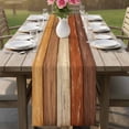 thumbnail image 4 of Farmhouse Burnt Orange Brown Table Runner - 120 Inch Long Vintage Wooden Striped Cotton and Linen Blended Dress Scarves Farmhouse Table Runner for Kitchen Dining, Coffee Table, 13" x 120", 4 of 8